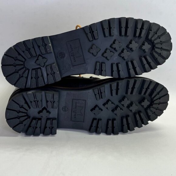 Marc Fisher LTD Izzie Shearling-Lined Leather Work Boots SIze 9.5 M Black - Picture 13 of 16